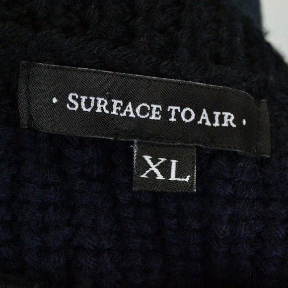 Surface to Air Black Blue Chunky Woven Ribbed Wool - Picture 4 of 5